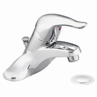 MOEN Chateau 4 in. Centerset Single Handle Low Arc Bathroom Faucet in Chrome with Metal Drain Assembly L4625
