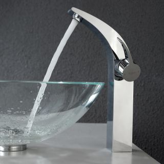 Crystal Clear Glass Vessel Sink and Illusio Faucet