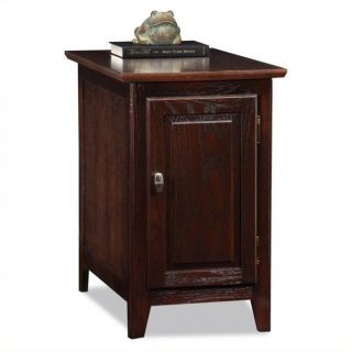 Leick Furniture Cabinet Storage End Table in a Chocolate Oak Finish   10072 CH