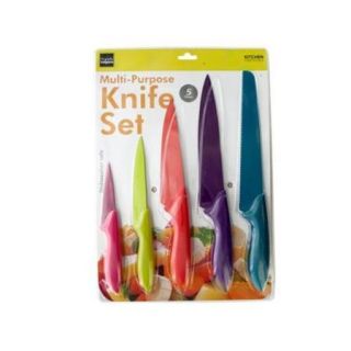 Bulk Buys OD477 4 Colorful Multi Purpose Knife Set, 5 Piece