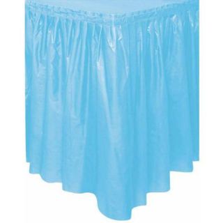 Plastic Light Blue Table Skirt, 14'
