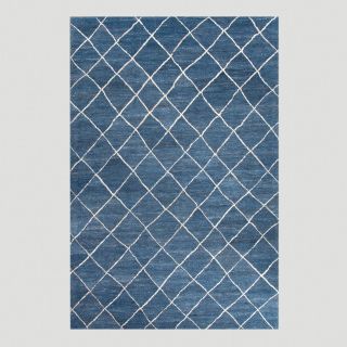 Blue Diamond Tufted Wool Rug