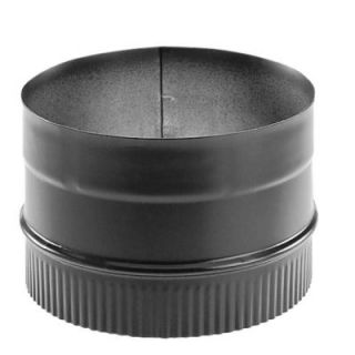 DuraVent DuraBlack 6 in. x 4 in. Single Wall Double Skirted Chimney Stove Pipe Adapter 6DBK ADDB