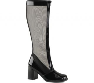 Womens Funtasma Gogo 307 Knee High Boot   Black Stretch Patent/Mesh