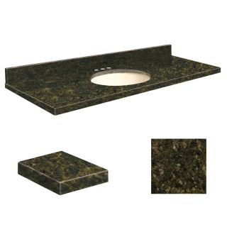 Transolid Uba Verde Granite Undermount Single Sink Bathroom Vanity Top (Common 61 in x 22 in; Actual 61 in x 22.25 in)