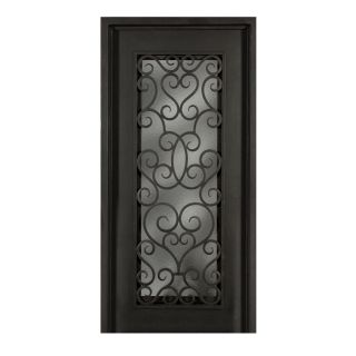 Escon 1 Panel Insulating Core Full Lite Right Hand Inswing Bronze Iron Painted Prehung Entry Door (Common 39 in x 81 in; Actual 39 in x 81 in)