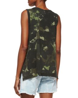 Current/Elliott The Muscle Tee, Army Green Watercolor