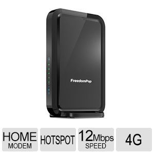 FreedomPop Hub Burst Home Modem   4G/12Mbps Speed, Up To 10 Devices Connected via Wi Fi Or Ethernet, WEP /WPA / WPA2 Security Protocols, 100% FREE Wireless Internet   WIXFBR 131