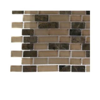 Splashback Tile Namib Desert Blend Brick Pattern Glass Tile Sample R4C7 GLASS TILE