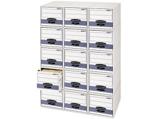 Bankers Box 00311 Stor/Drawer Steel Plus Storage Box, Letter, White/Blue, 6/Carton