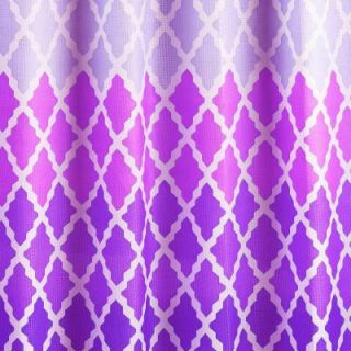Creative Home Ideas Diamond Weave Textured 70 in. W x 72 in. L Shower Curtain with Metal Roller Rings in Gateway Lattice Purple YMC004711