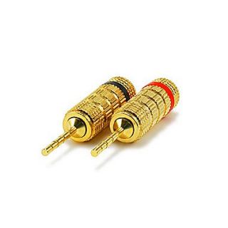 Monoprice 0.38 High Quality Pin Screw Type Gold Plated Speaker Pin Plug