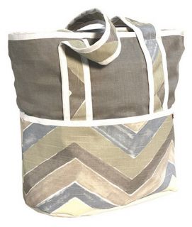 Hoohobbers Chevron Tote Diaper Bag with Optional Personalization   Diaper Bags