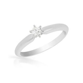 14k White Gold Diamond Solitaire Engagement Ring  