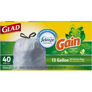 Glad 13 Gal. Tall Kitchen Drawstring Odor Shield Trash Bags (40 Count) 1258778685
