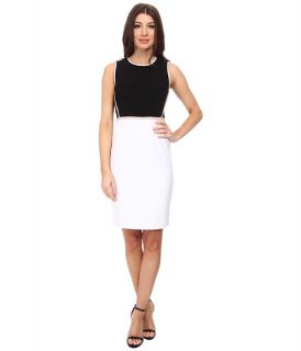 Calvin Klein Color Block Sheath Dress Black/Khaki/White