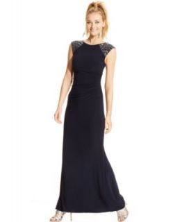 Xscape Sleeveless Embellished Cutout Gown
