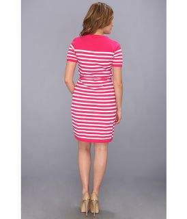 calvin klein striped sweater dress cd1w2ebo electric pink white