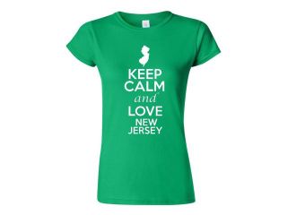Junior Keep Calm and Love New Jersey T Shirt Tee