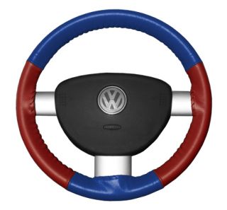 2009, 2010 Porsche Cayenne Leather Steering Wheel Covers   Wheelskins Cobalt/Red 15 1/2 X 4 3/8   Wheelskins EuroTone Leather Steering Wheel Covers