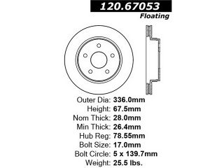 StopTech 126.67053SL StopTech Sport Rotors Fits 1500 Aspen Durango Ram 1500 