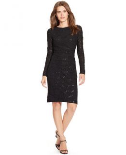 Lauren Ralph Lauren Sequined Lace Dress   Dresses   Women