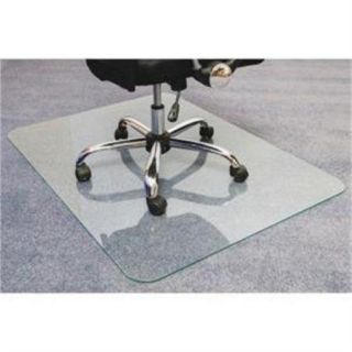Cleartex Glaciermat Glass Chair Mat   Hard Floor, Home, Office, Carpet   53" Length X 40" Width   Glass   Clear (124053eg)