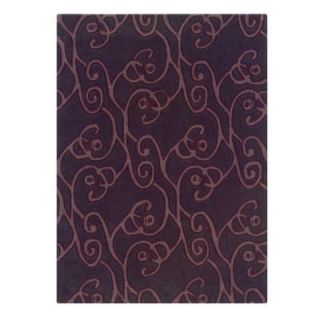 Linon Home Decor Trio Collection Chocolate and Violet 1 ft. 10 in. x 2 ft. 10 in. Indoor Area Rug RUG TA06223
