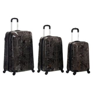 Rockland Vision 3 Pc Polycarbonate/ ABS Luggage Set   Snake