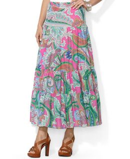 Lauren Ralph Lauren Petite Paisley Print Tiered Skirt