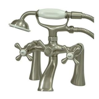 Elements of Design Double Handle Deck Mount Tub Only Faucet with Handshower