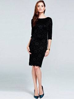 HotSquash Red long sleeved lace dress with ThinHeat Black