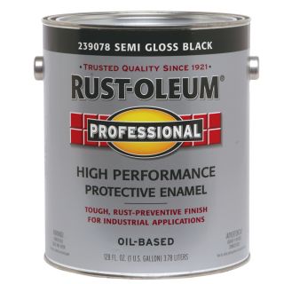 Rust Oleum Professional Black Semi Gloss Enamel Interior/Exterior Paint (Actual Net Contents 128 fl oz)
