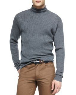 Peter Millar Merino Wool Turtleneck Sweater & Five Pocket Stretch Cotton Trousers