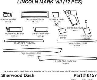 1993, 1994 Lincoln Mark VIII Wood Dash Kits   Sherwood Innovations 0157 CF   Sherwood Innovations Dash Kits