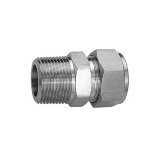 HAM LET Metal,  316 Stainless Steel,  LET LOK&#xFFFD; x MNPT Connection Type,  6mm Tube Size 768L SS 6MM X 1/4