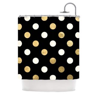 Golden Dots Metallic Shower Curtain by KESS InHouse