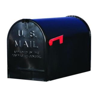 Gibraltar Mailboxes Jumbo Galvanized Steel Post Mount Mailbox, Black ST200B00