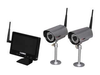 Lorex LW2602 Digital Wireless Quad Monitoring Security System with 7" Digital LCD Receiver and 2 Weatherproof Night Vision Cameras 