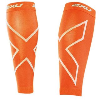 2XU Recovery Compression Calf Sleeves   Running   Sport Equipment   Orange Jaquard