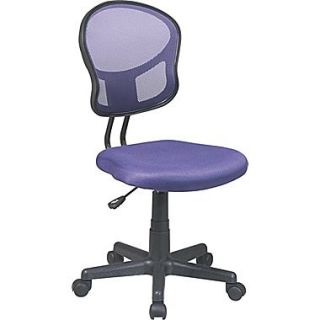 Office Star Low Back Mesh Task Chair, Armless, Purple