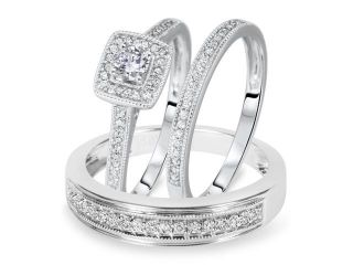 1/2 Carat T.W. Round Cut Diamond Women's Engagement Ring, Ladies Wedding Band, 
