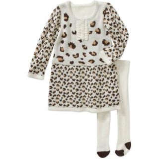 Healthtex Newborn Baby Girl Sweater & Tights Dress 2 Piece Set