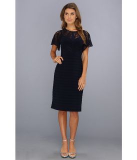 Adrianna Papell Flutter Sleeve Banded Sheath