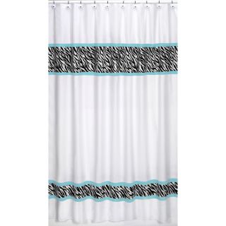 Sweet Jojo Designs Turquoise Funky Zebra Shower Curtain   15025846