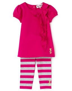 Juicy Couture Infant Girls' Ruffle Tee & Stripe Leggings Set   Sizes 3 24 Months
