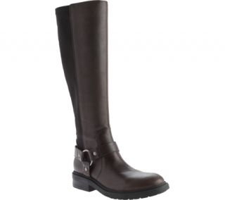 Womens Nine West Galician Riding Boot   Dark Brown/Black Leather
