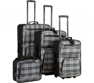 Rockland 4 Piece Luggage Set F105   Black Cross