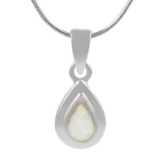 Skyline Silver Sterling Silver with White Opal Tear Drop Necklace