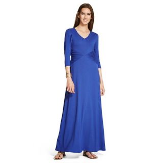 LUX II Womens Maxi Dress Shirred Waist   Royal Blue
